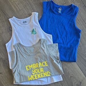 Kids Sleeveless Tops - Blue, Gray, White